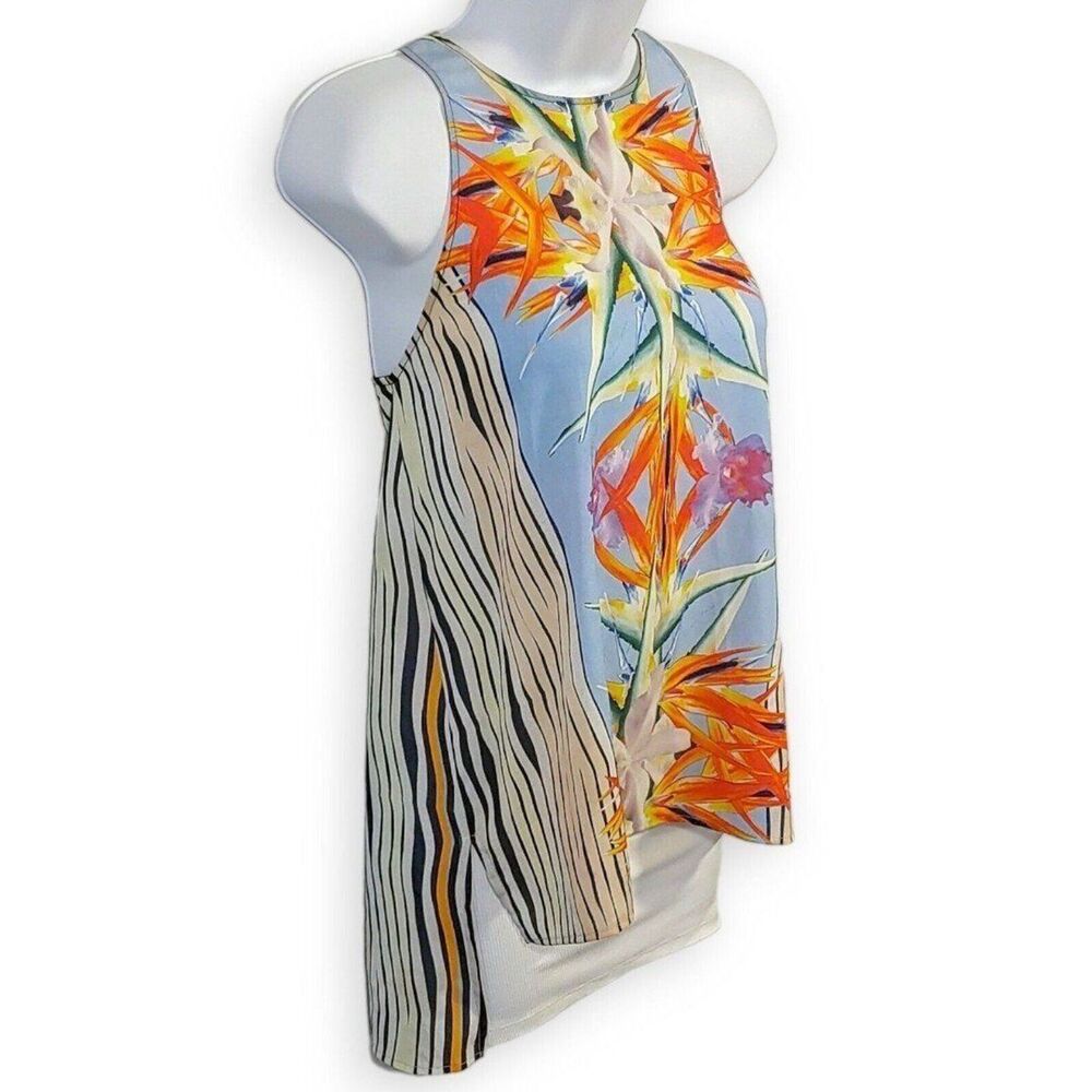 Clover Canyon Sleeveless Tunic Top Tropical Bird Of Paradise - Picture 5 of 9